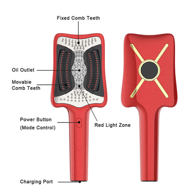 Fitdash Rechargeable Thérapie par la lumière rouge EMS Massage du cuir chevelu de la tête Brosse de soins capillaires peigne