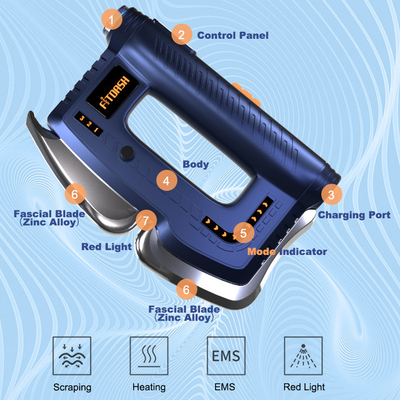 ABS alliage de zinc Fitdash NMES couteau de fascia multifonctionnel intelligent pour le massage musculaire profond