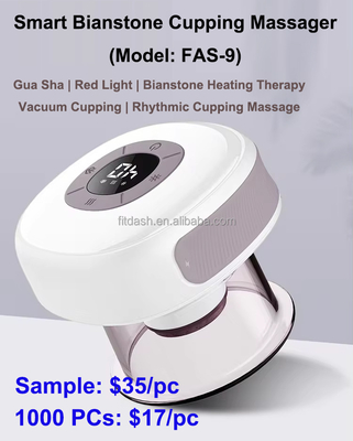 ABS Fitdash chauffé Gua Sha grattage Massage Cupping Thérapie ensemble avec la thérapie de lumière rouge