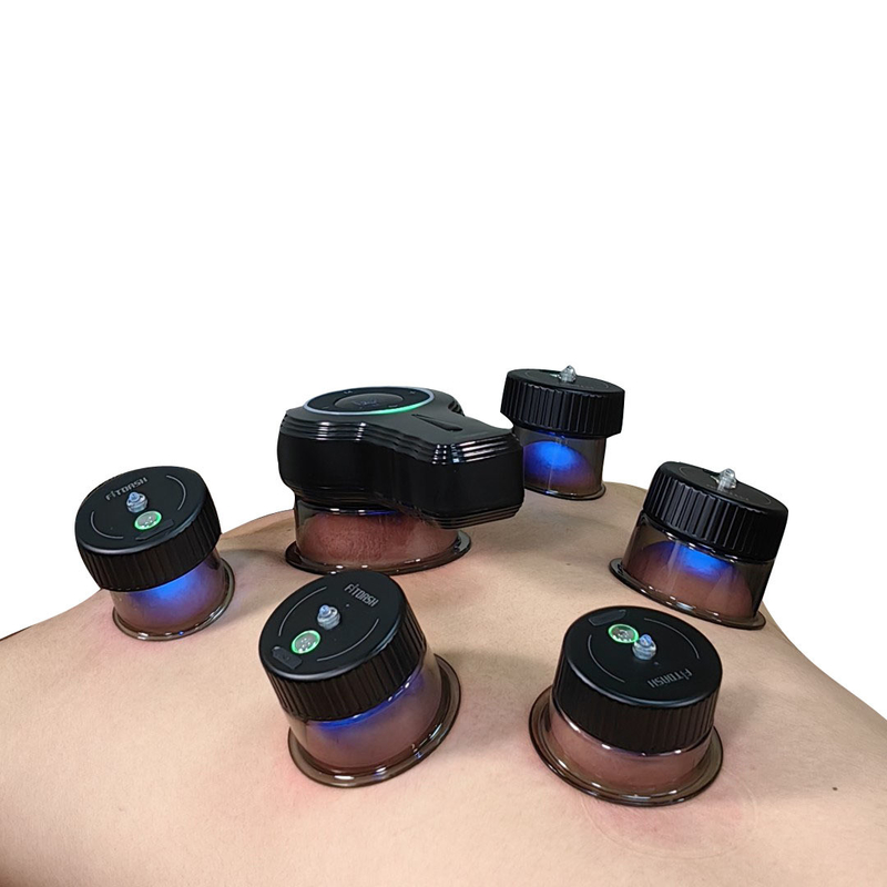 Instrument de classe II Fitdash Smart Dynamic Cupping Therapy avec lumière rouge et tasses à gratter